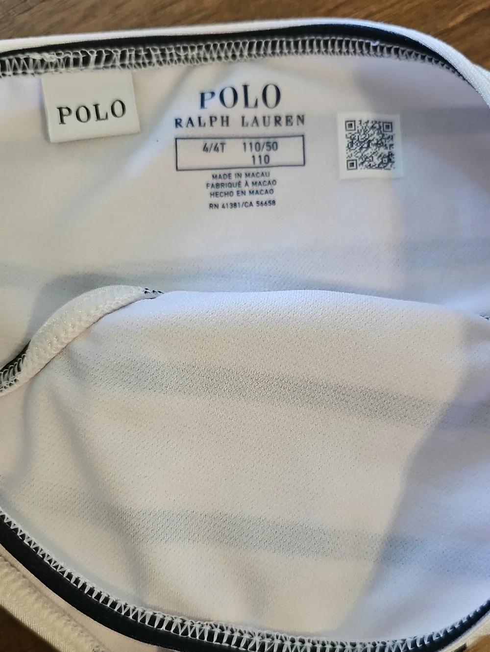 Ralph Lauren Polo White and Black Striped Girls' Bikini Set